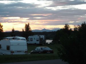 Solnedgång på Särna Camping